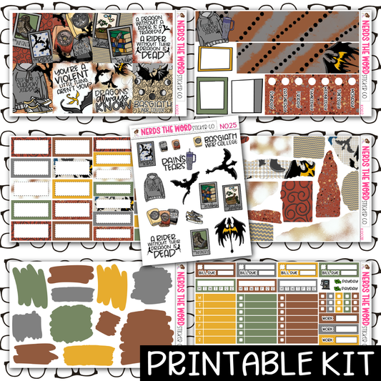 PRINTABLE - Storm Monthly, Weekly and or Journaling Sticker Kit