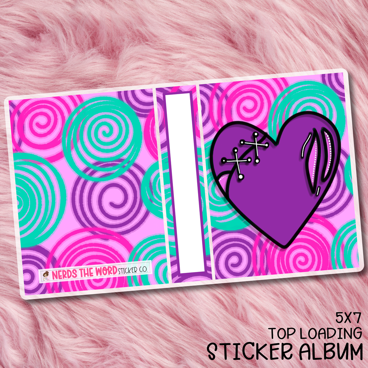 Purple Heart Top Loading Sticker Storage Album
