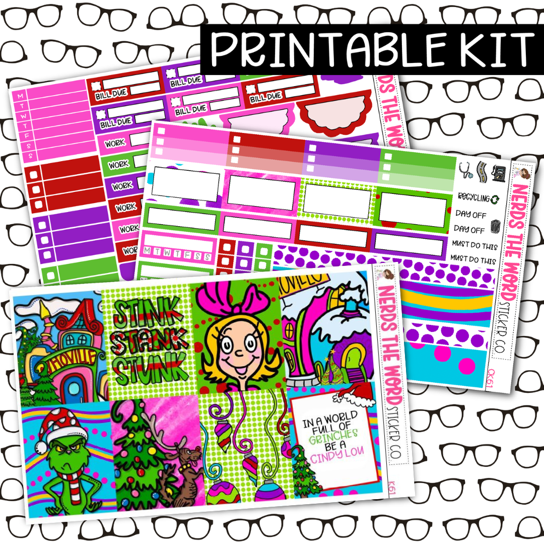 PRINTABLE You're a Mean One Weekly Kit - Choose your Size