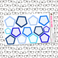 Blue Pentagon Functional Box Sticker Sheet
