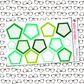 Green Pentagon Functional Box Sticker Sheet