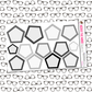 Grayscale Pentagon Functional Box Sticker Sheet