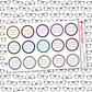 Rainbow Circle Lined Functional Sticker Sheet