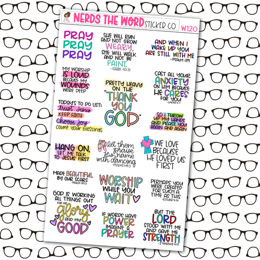 Mixed Faith Quotes V1 Sticker Sheet