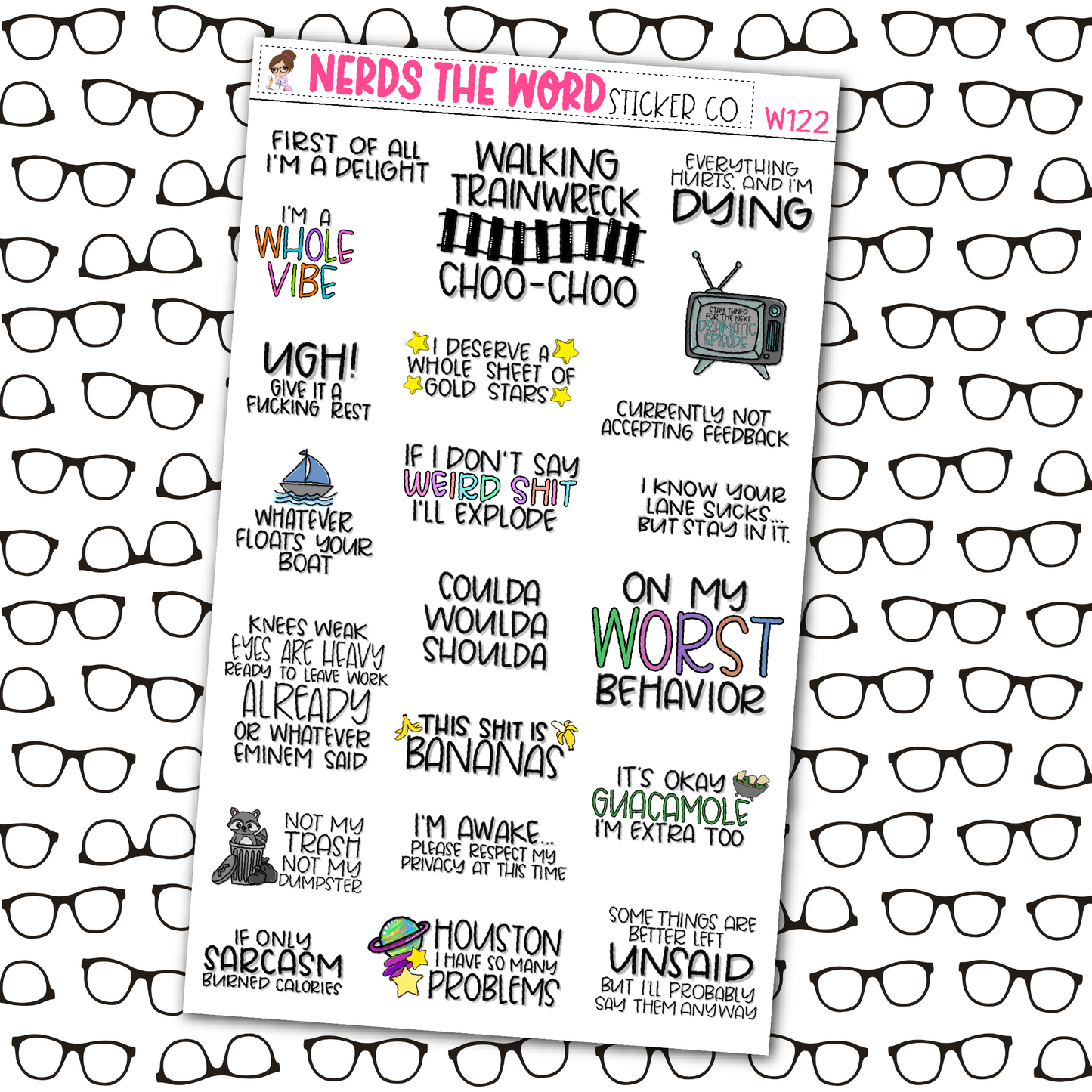 Mixed Snark Quotes V1 Sticker Sheet