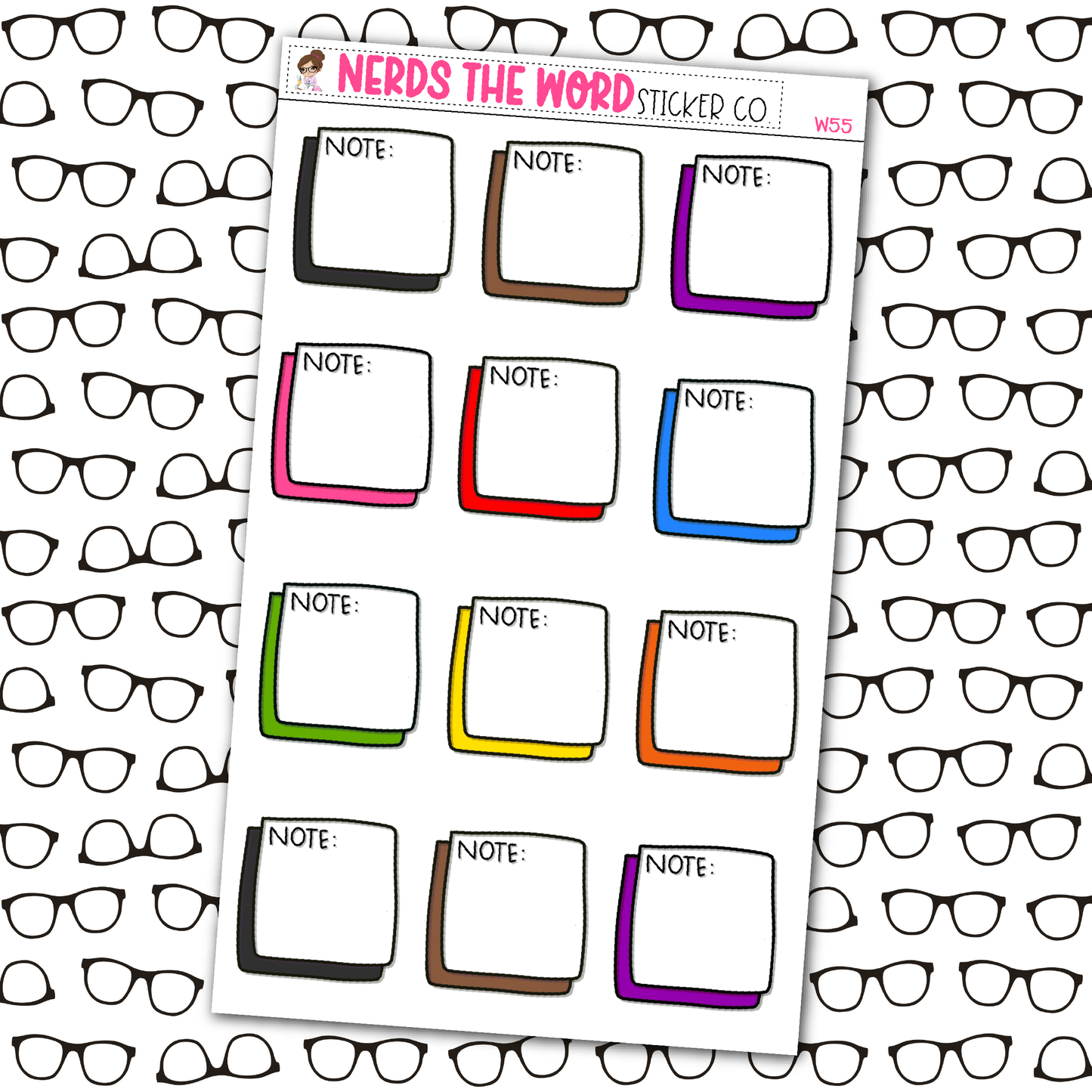 Note Functional Box Planner Stickers - You Choose