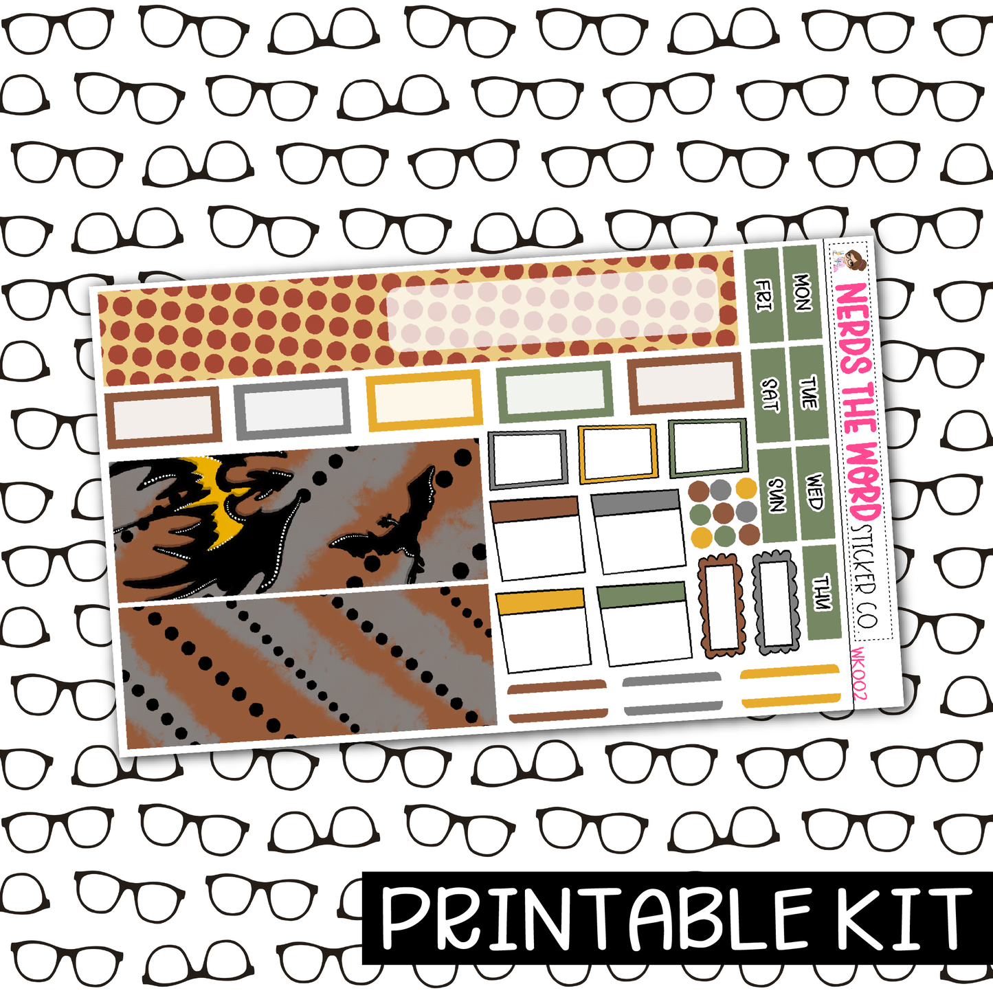 PRINTABLE - Storm Monthly, Weekly and or Journaling Sticker Kit