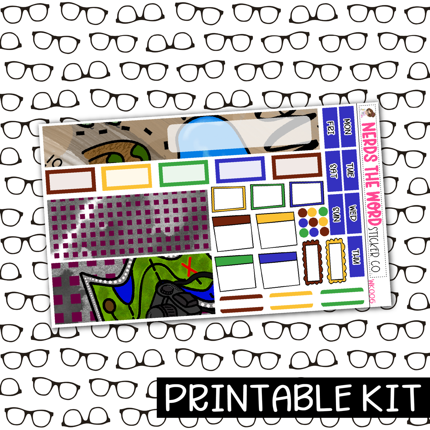 PRINTABLE - Road Trip Monthly, Weekly and or Journaling Sticker Kit