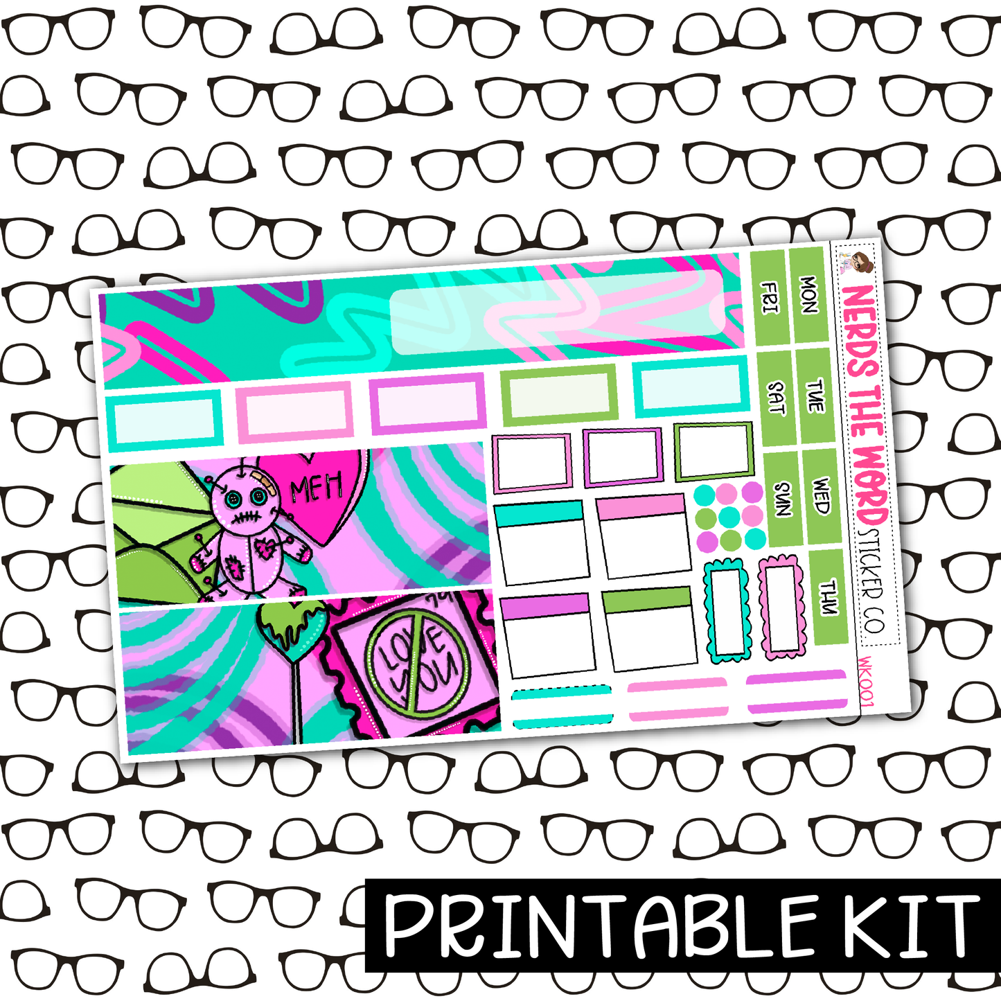 PRINTABLE - Anti-Valentine Monthly, Weekly and or Journaling Sticker Kit