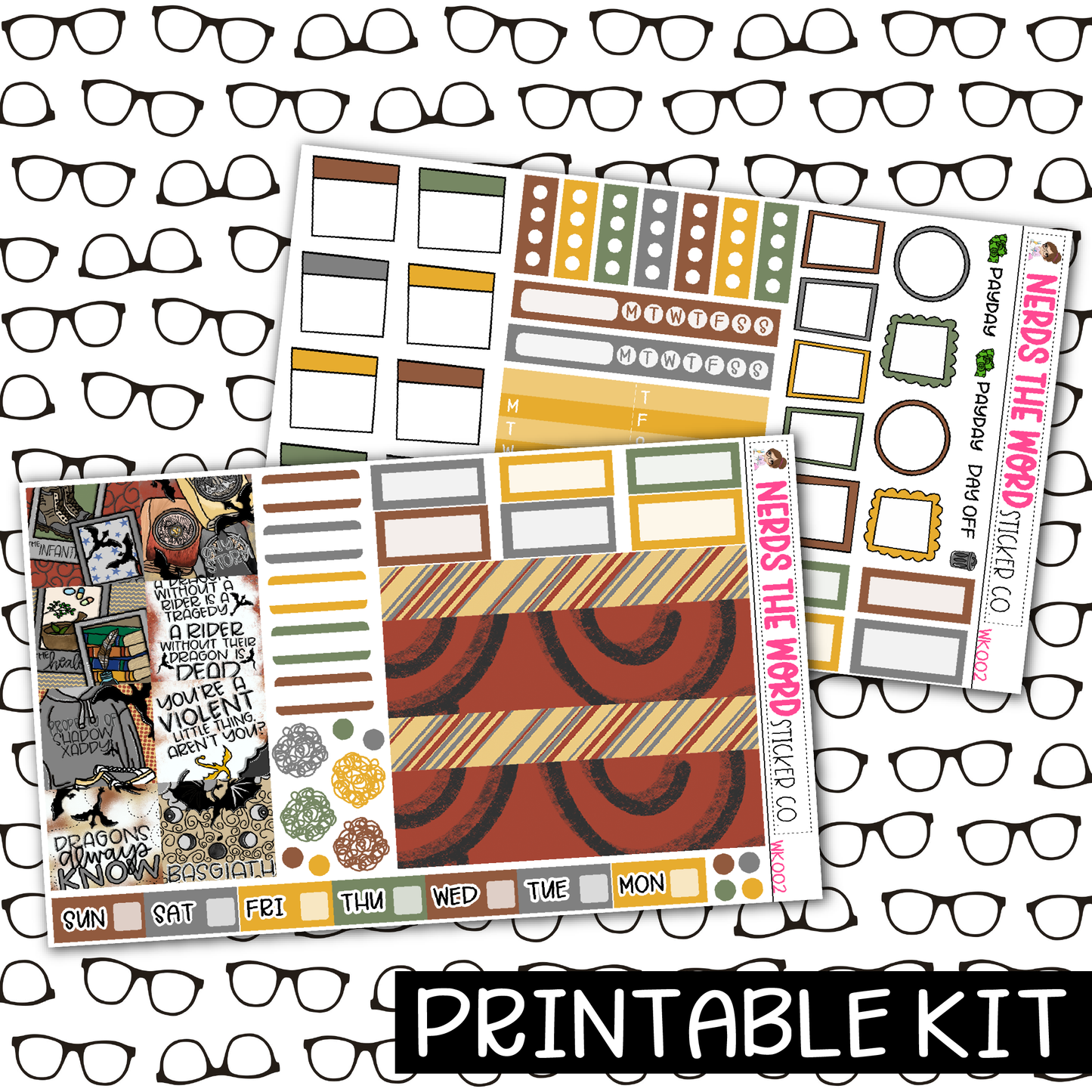 PRINTABLE - Storm Monthly, Weekly and or Journaling Sticker Kit