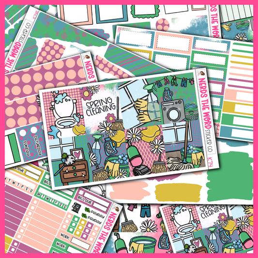 Spring Cleaning Monthly, Weekly and or Journaling Sticker Kit