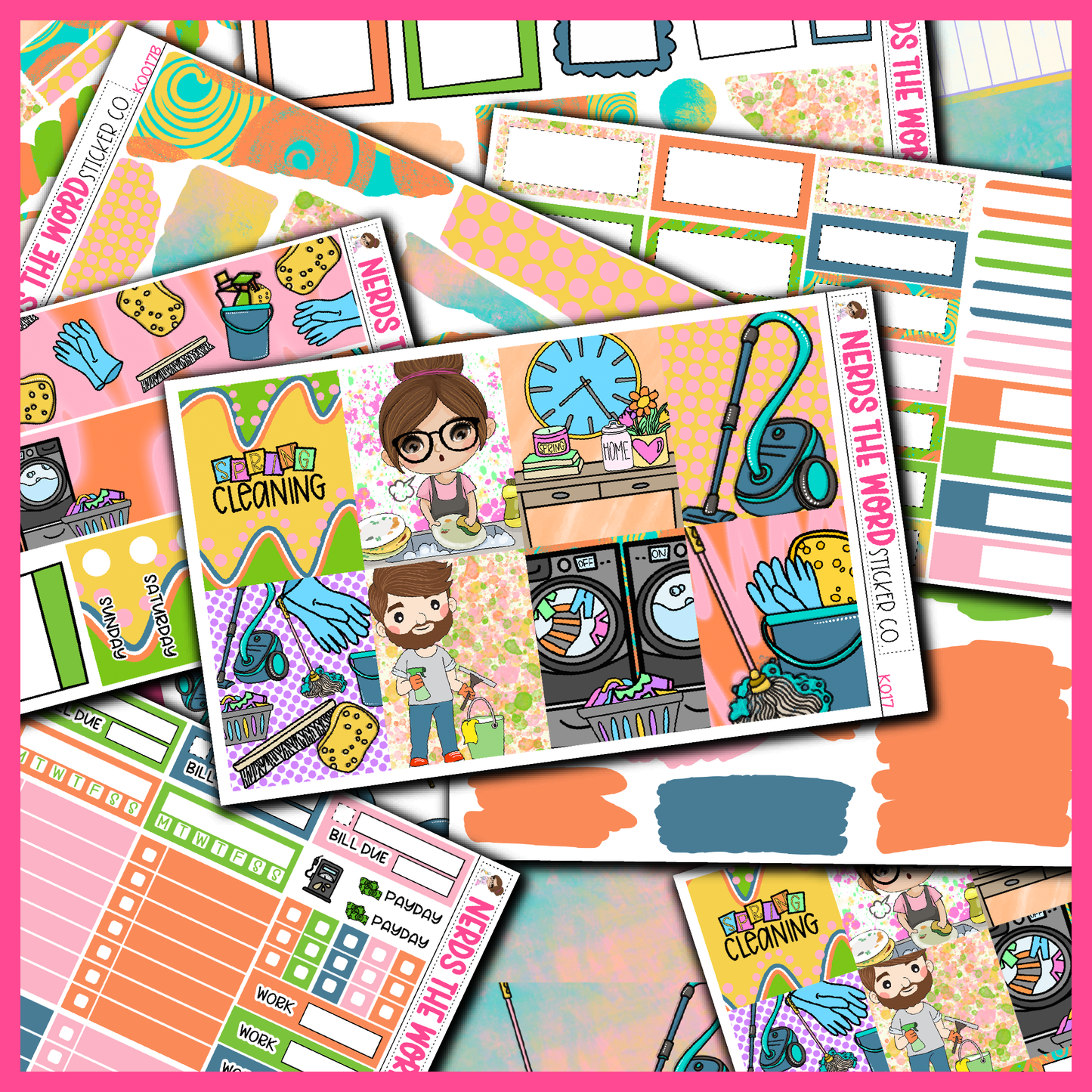 Spring Cleaning Monthly, Weekly and or Journaling Sticker Kit