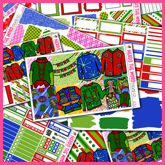 Ugly Sweater Monthly, Weekly and or Journaling Sticker Kit