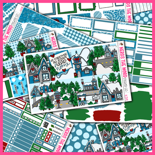 Christmas Village Monthly, Weekly and or Journaling Sticker Kit