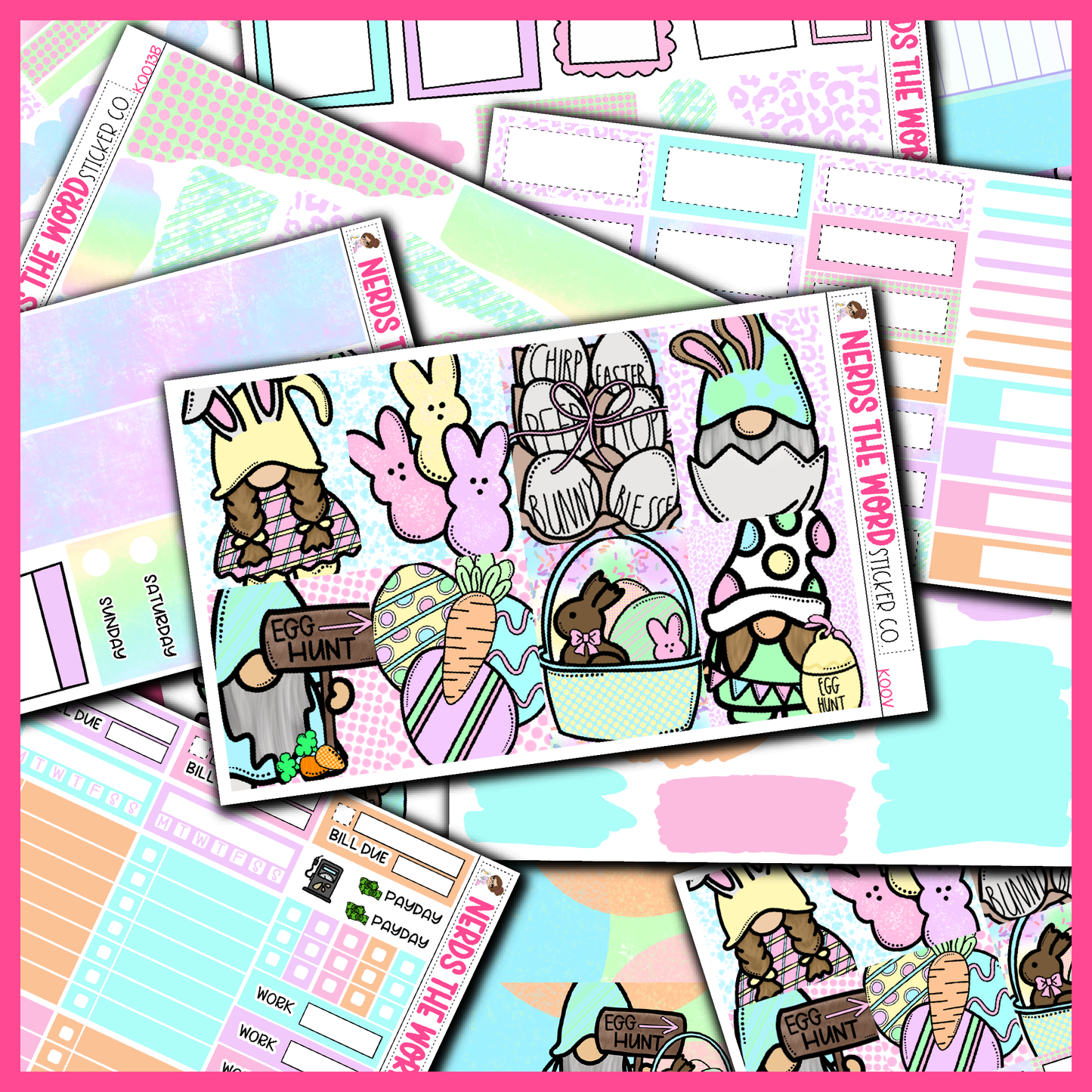 Easter Gnomes Monthly, Weekly and or Journaling Sticker Kit