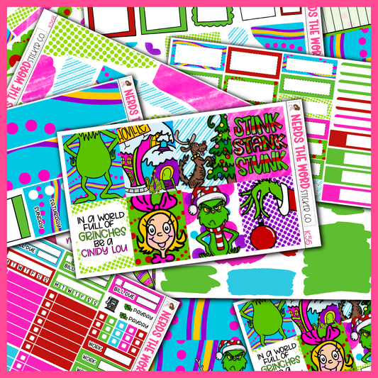 You're a Mean One Monthly, Weekly and or Journaling Sticker Kit