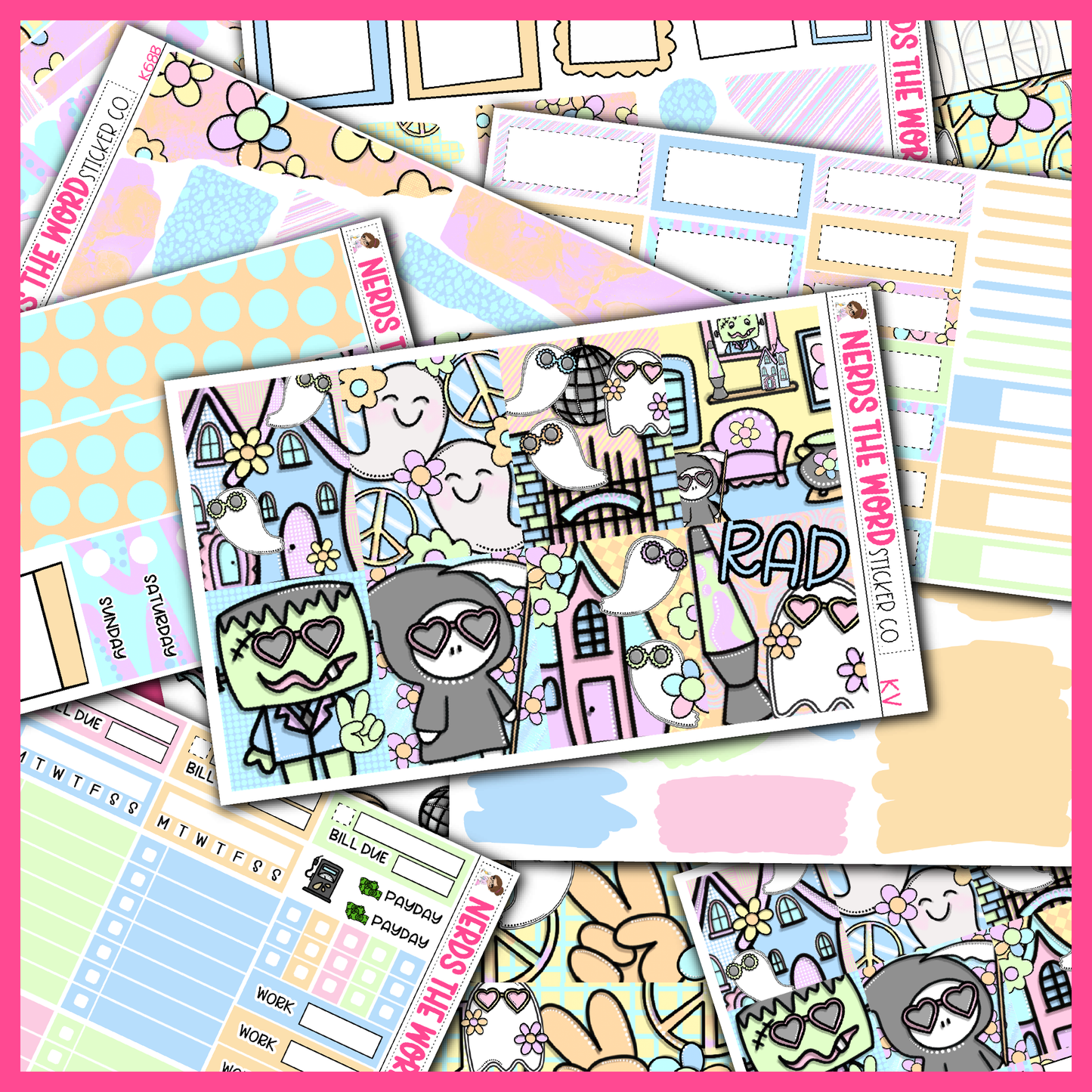 Groovy Halloween Monthly, Weekly and or Journaling Sticker Kit