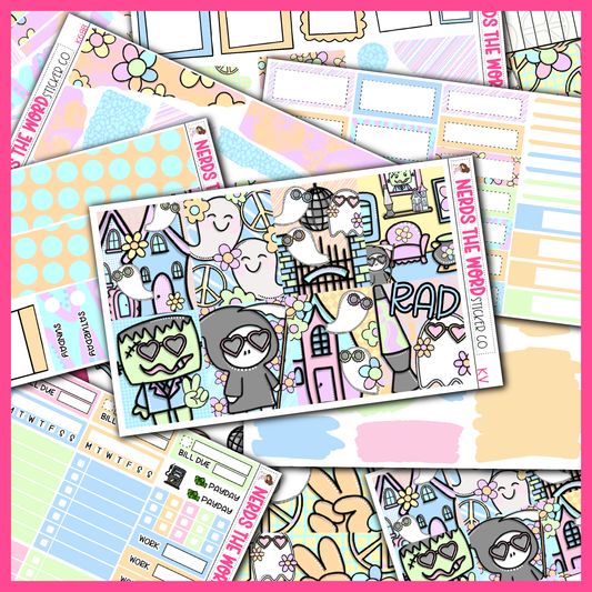Groovy Halloween Monthly, Weekly and or Journaling Sticker Kit