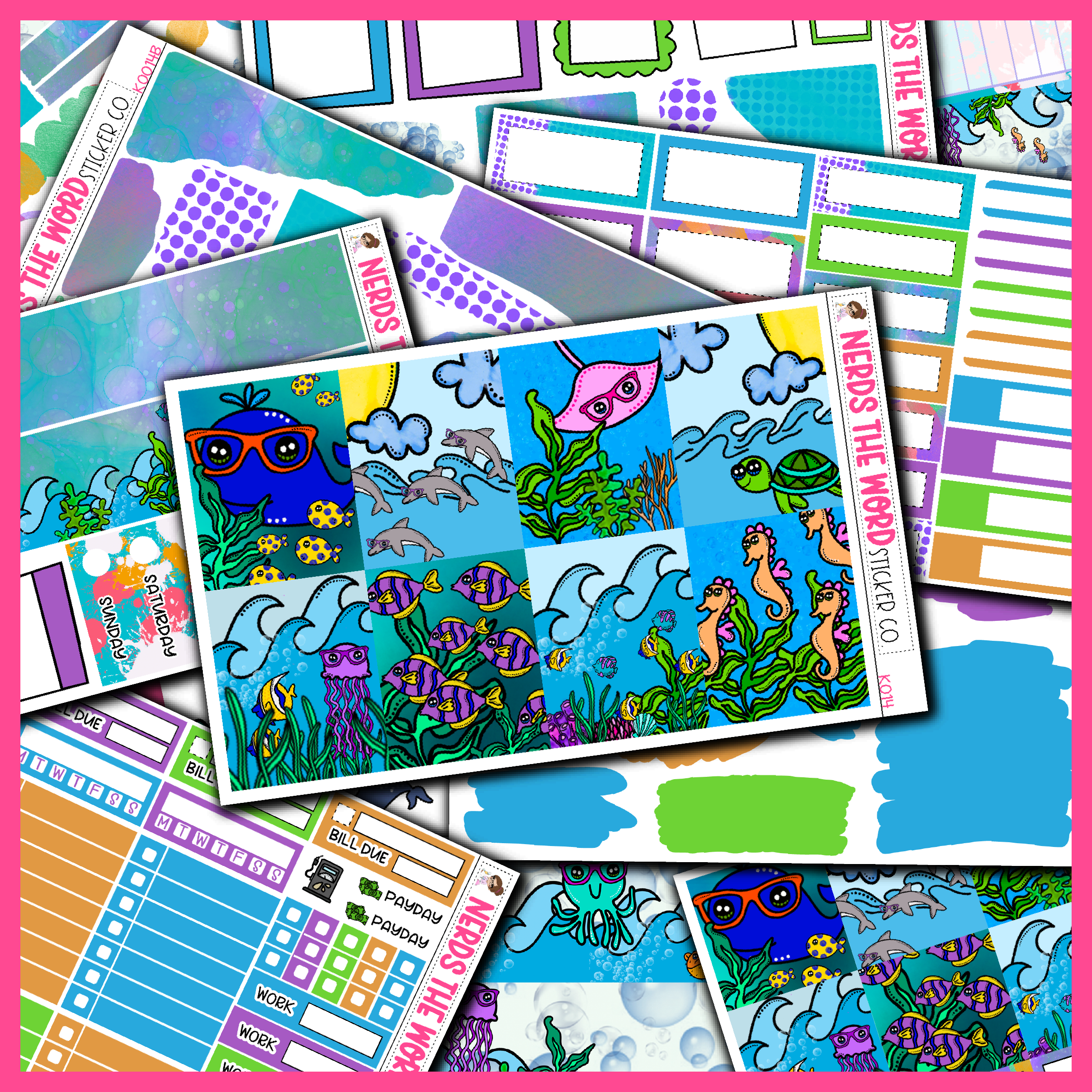 Scatter Stickers Under the Sea Monthly, Weekly and or Journaling Sticker Kit – Nerds The ...