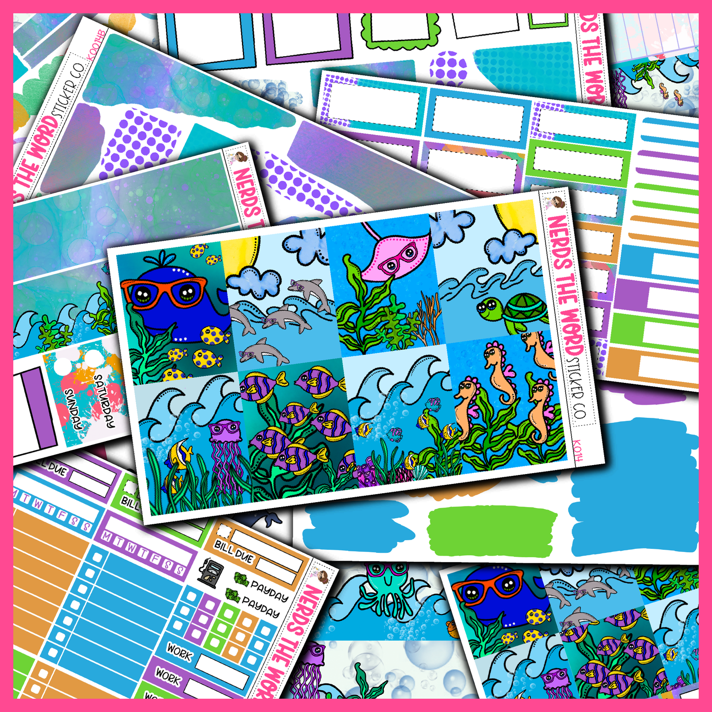 Under the Sea Monthly, Weekly and or Journaling Sticker Kit