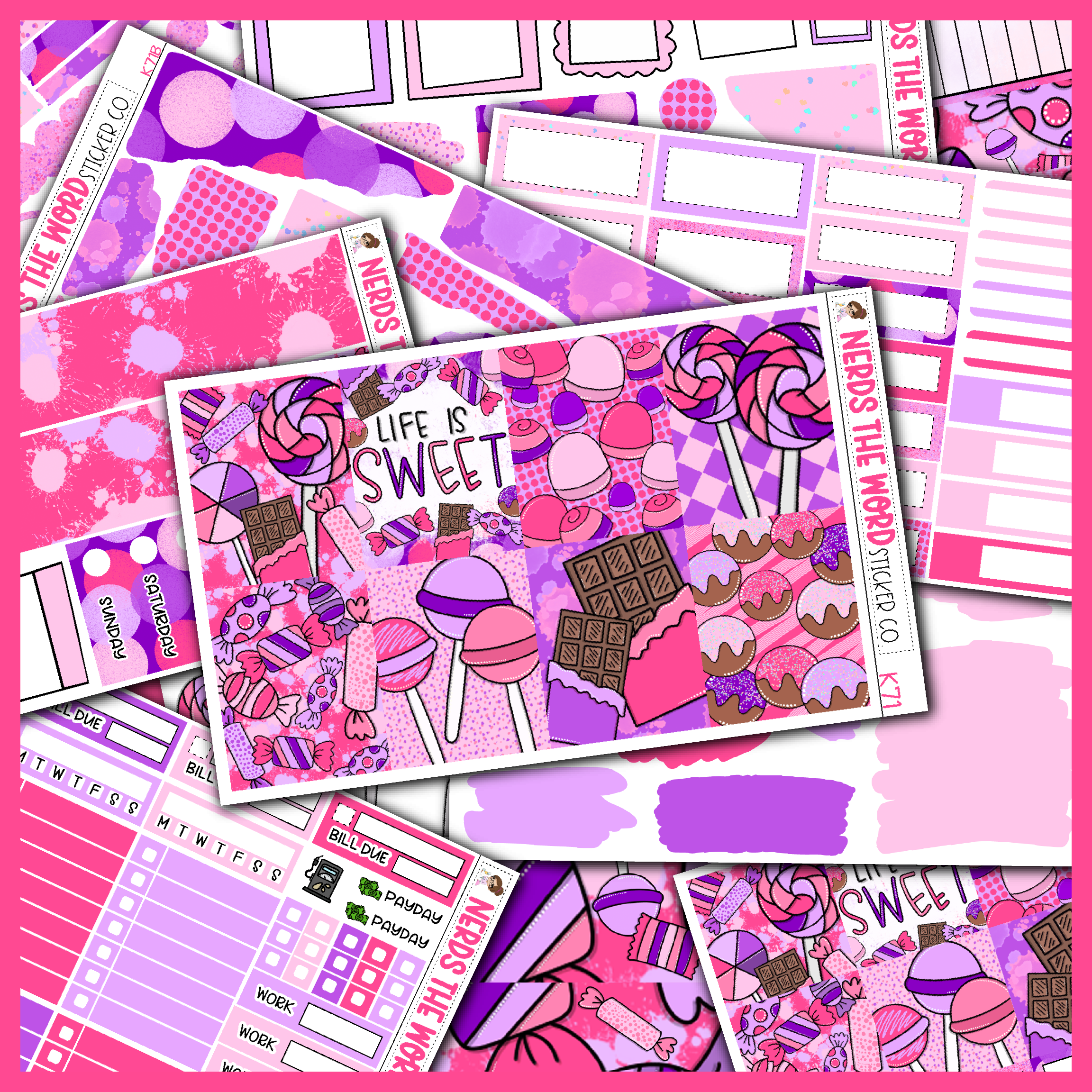 Scatter Stickers Life is Sweet Monthly, Weekly and or Journaling Sticker Kit – Nerds The ...