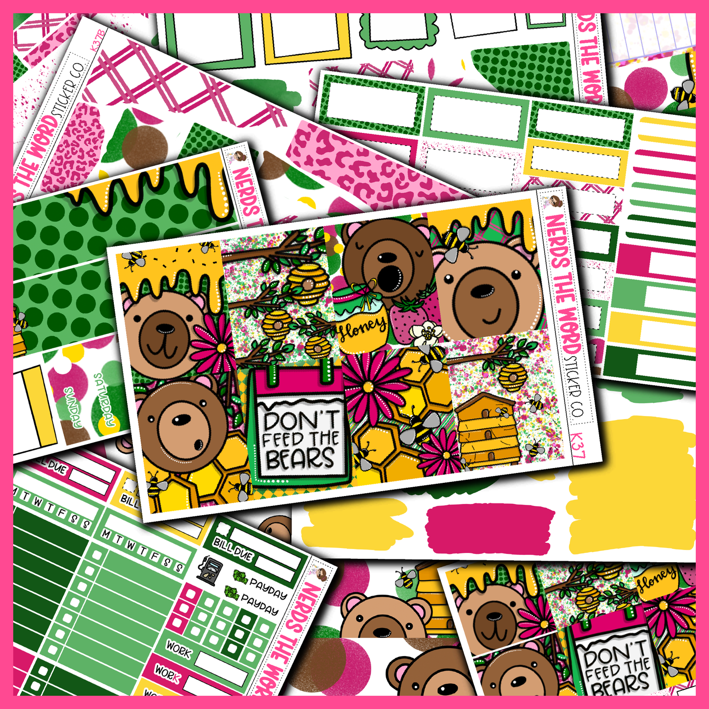 Don't Feed The Bears Monthly, Weekly and or Journaling Sticker Kit
