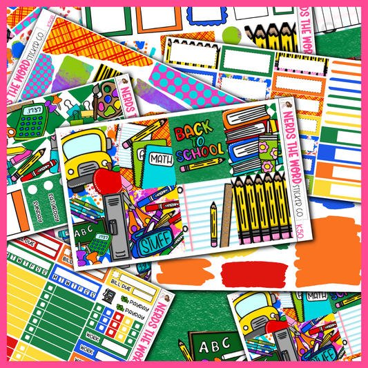 Back To School Monthly, Weekly and or Journaling Sticker Kit