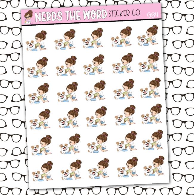 Nora Feed the Dog Sticker Sheet