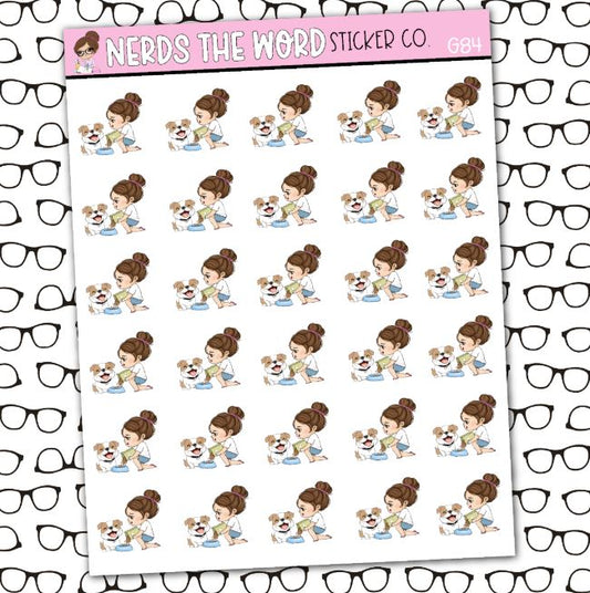 Nora Feed the Dog Sticker Sheet