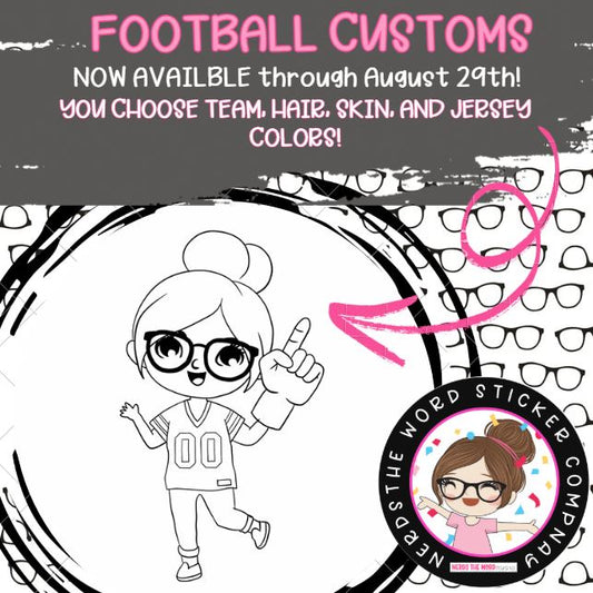 FOOTBALL Character CUSTOM Sticker Sheets