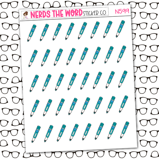 Insulin Pen Icon Sticker Sheet