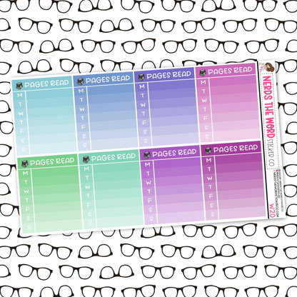 Pages Read Weekly Functional Box Sticker Sheet