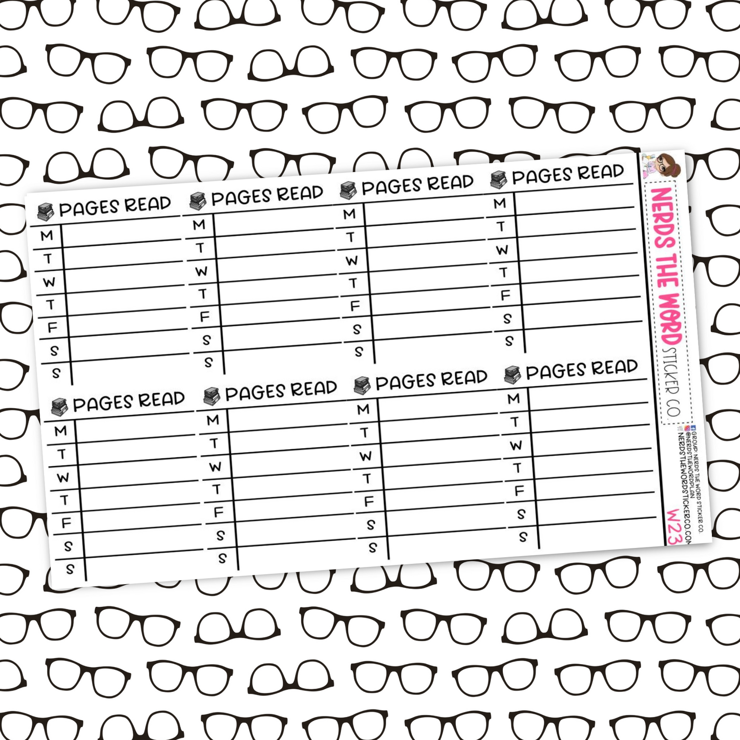 Pages Read Weekly Functional Box Sticker Sheet