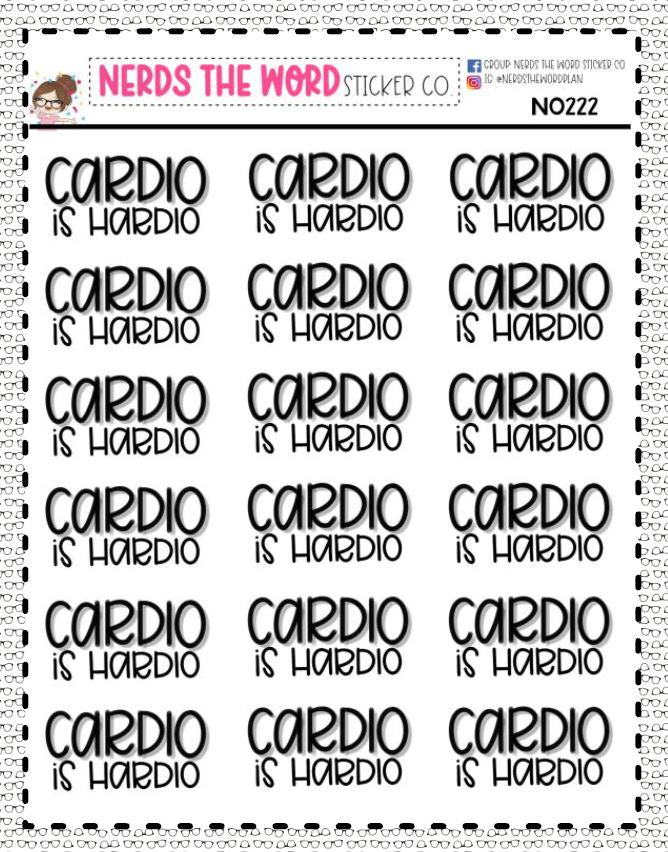 Cardio is Hardio Snarky Workout Planner Stickers