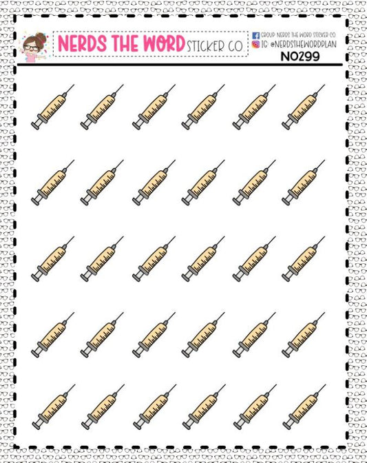 Syringe Icon Sticker Sheet