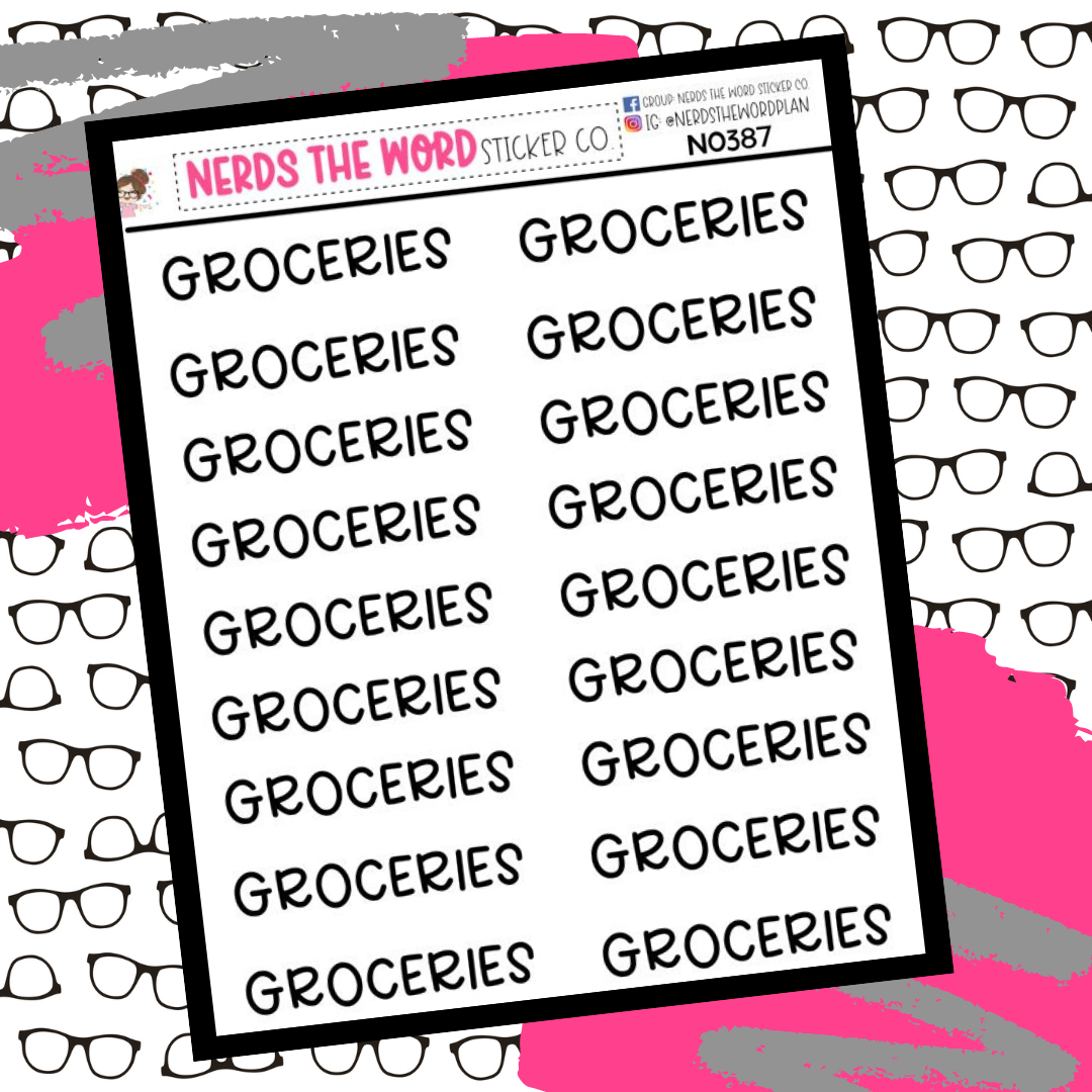 N0387- Groceries Typography