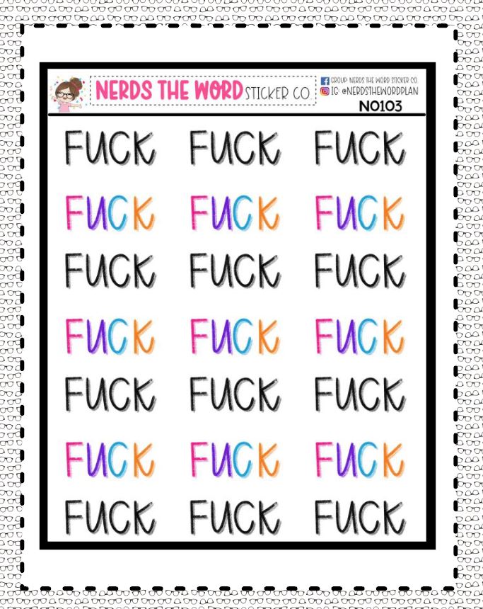 Fuck Hand Lettered Planner Stickers